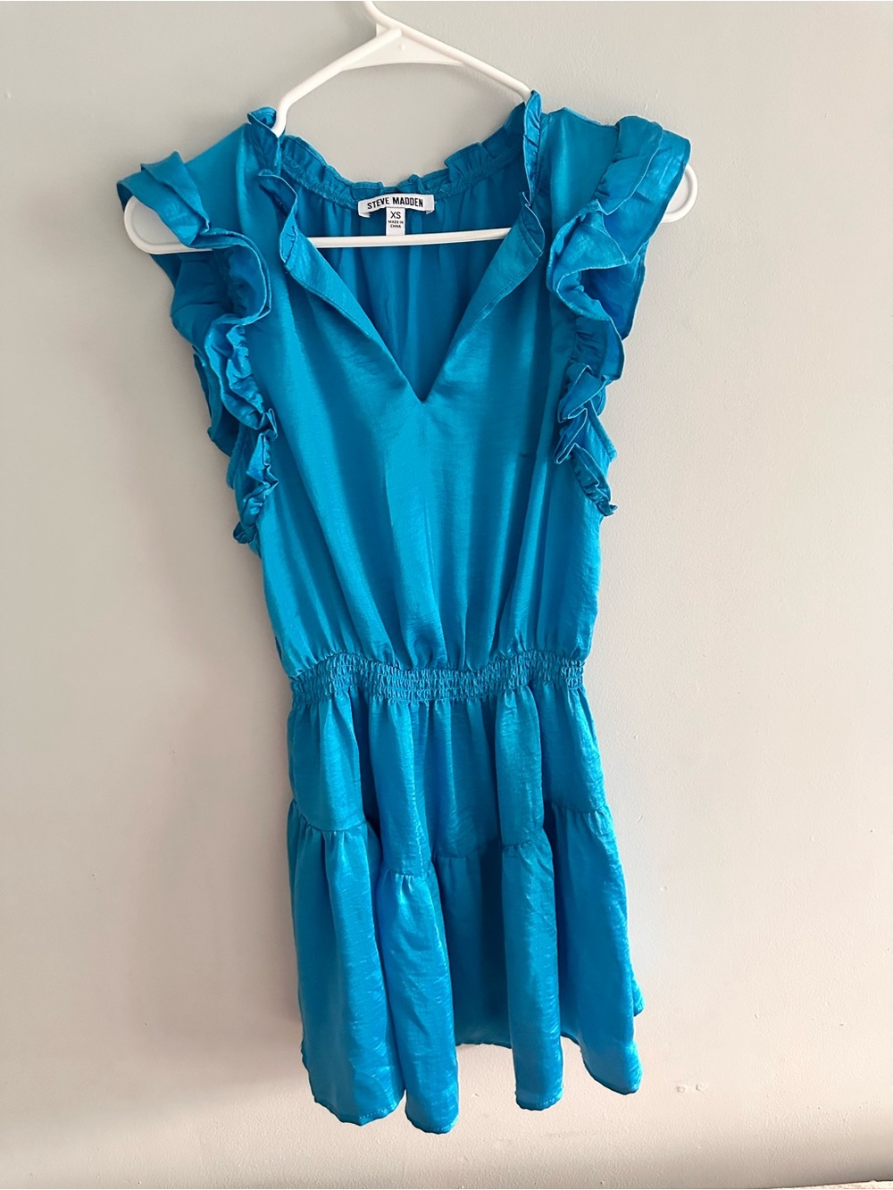 Steve Madden Bright Turquoise Ruffle Dress